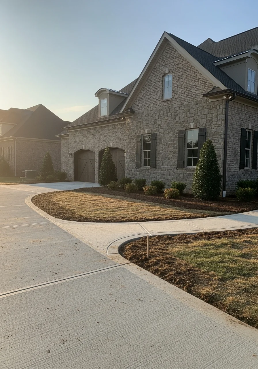 Professional technician and satisfied homeowner on the exterior of a Williamson County residential property.